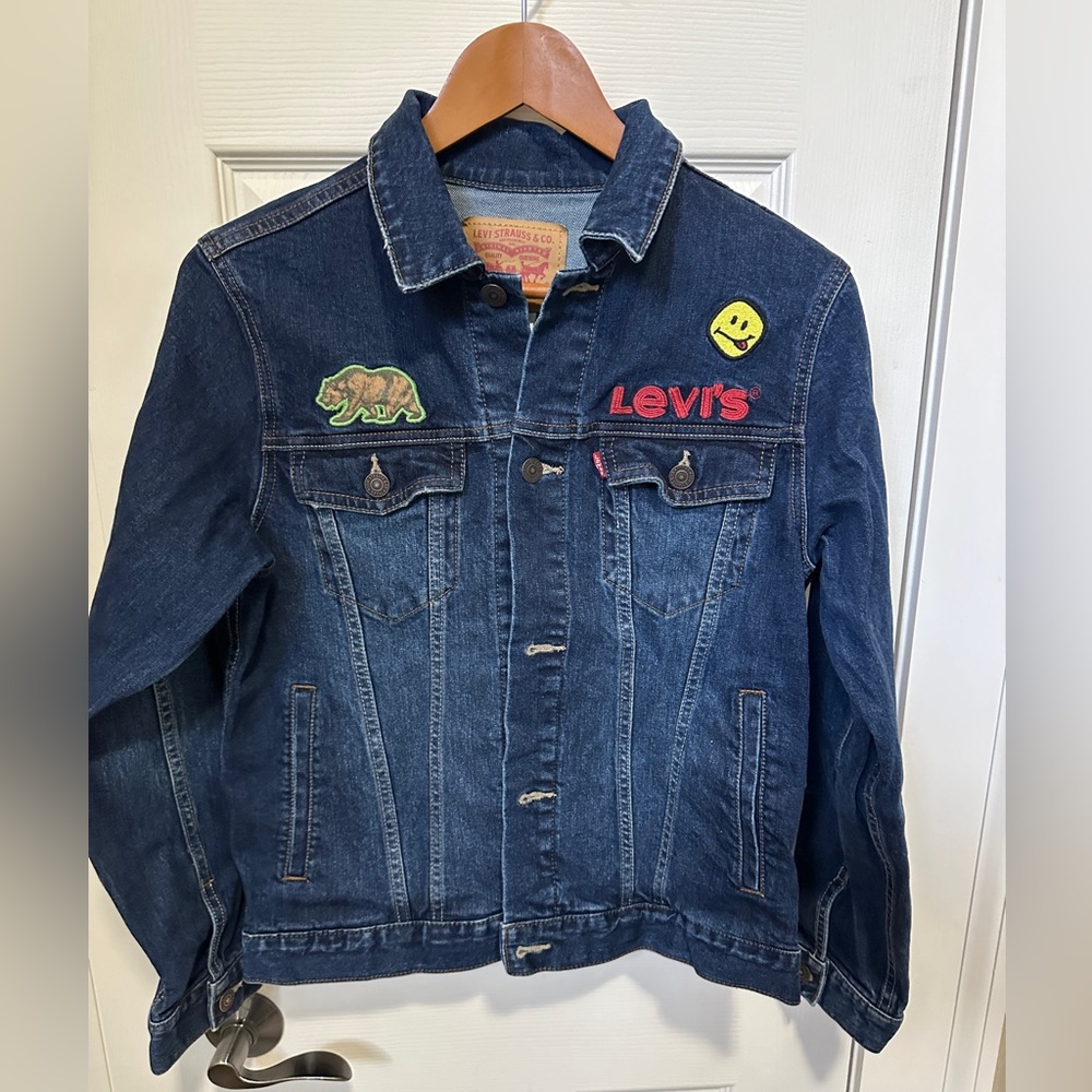 LEVI’S Kids Girls Denim jacket Appliqués Trendy Vibe Cute Large